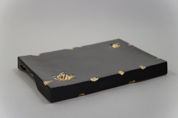 No4110 黒釉二彩大皿　陶印有　直径45.5cm 飾皿　陶磁器　送料無料 9c93040c28282414af46f24cc4fc45